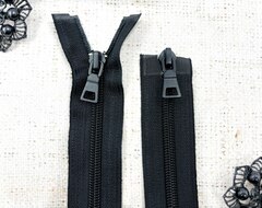 Молния спираль, Т7, L 80 см, 2 бегунка, чёрный