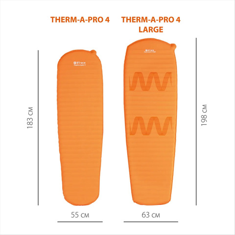 Картинка коврик самонадувающийся Btrace Therm-a-Pro 4 оранжевый - 5