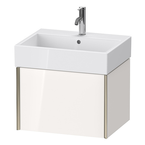 Duravit XViu XV42340B122 Тумба подвесная 397x584x454мм, для раковины #235060, 1 ящик, цвет: белый глянцевый/champagne matt