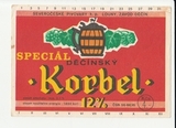 K15270 ЧССР Чехословакия Пивная этикетка KORBEL Special Decinsky K15270 ЧССР Чехословакия Пивная этикетка KORBEL Special Decinsky