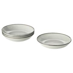 Набор глубоких тарелок IKEA GLADELIG (ГЛАДЕЛИГ), Серый, 21 см, 4 шт