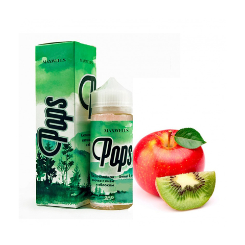 Жидкость MAXWELLS 0.3% 120 ml Pops - Кисло-сладкая жвачка с киви и яблоком