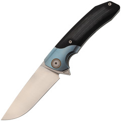 Фото Складной нож Maxace Goliath Black, сталь Bohler K110, рукоять G-10/синий больстер