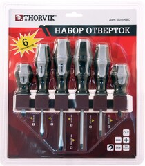 Thorvik SDS06BC Набор отверток стержневых на держателе, 6 предметов 52290