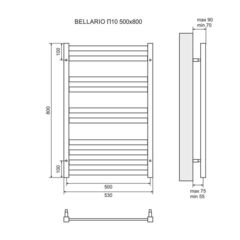 Полотенцесушитель водяной Lemark Bellario - LM68810 (П10 500x800)