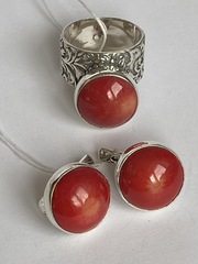 Аурика (кольцо + серьги из серебра)