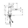 Hansgrohe Tecturis S 73201140 Смеситель для биде 80, однорычажный, со сливным гарнитуром, BBR