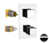 Remer Qubika Thermo QT92KBCFP Смеситель для ванны/душа термостат на 2 потока скрытый монтаж (заказывать совместно с rrbox92), цвет: черный брашированный хром