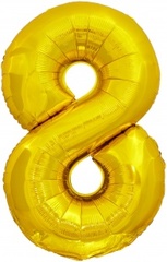 Шар К 34''/86 см, Цифра ЭКО, Золото, 