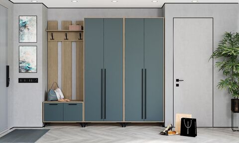 Прихожая ЕВА композиция №11 Дуб Экспресив песочный / Маренго