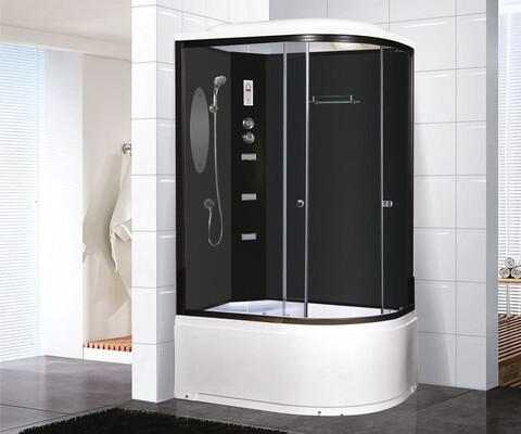 Душевая кабина Niagara Ultra NG-214-01LN (120х80х220) высокий поддон(48см),черный,стекло тонированное