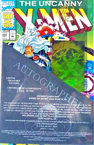 Uncanny X-Men #304 (с автографом John Romita, Jr. и сертификатом)