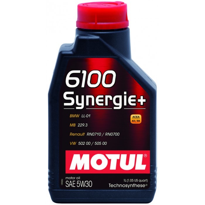 Моторное масло Motul 6100 Synergie+ 5W30 полусинтетическое 1л