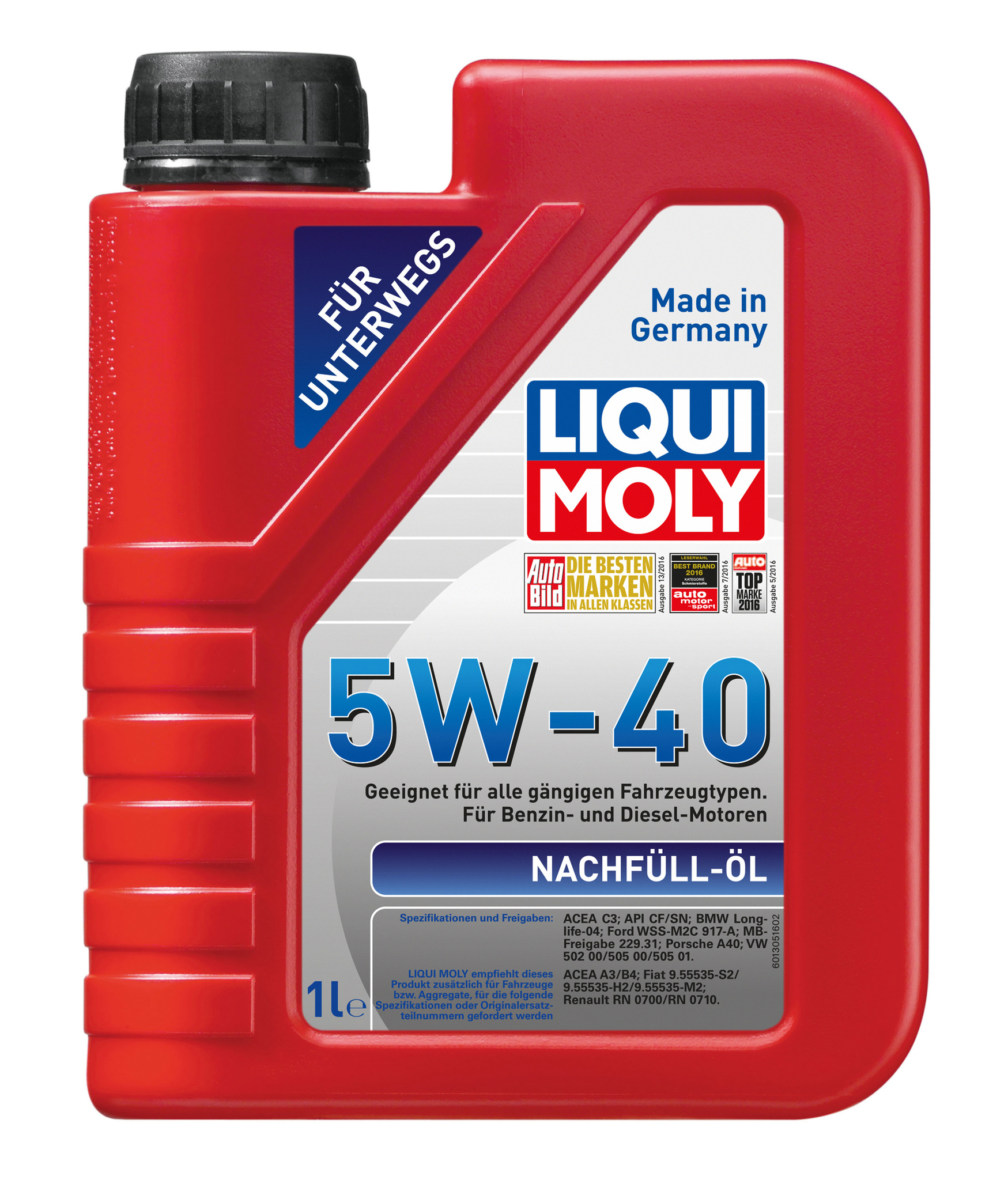 Liqui Moly Nachfull Oil 5W40 НС-синтетическое моторное масло (доливочное)