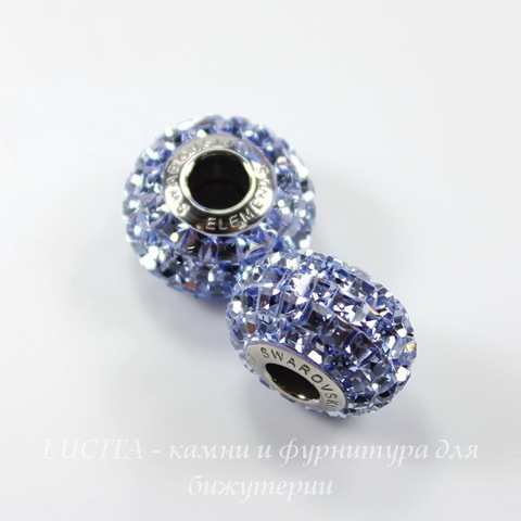 Бусина Сваровски BeCharmed Pave Light Sapphire 15х9 мм ()