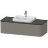 Duravit Happy D.2 Plus HP4942M9292 Тумба подвесная 354x1300x550мм 1 ящик, цвет: stone grey satin matt