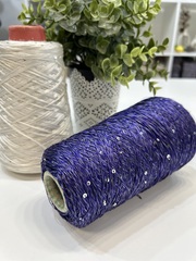 100% шелк с серебристыми пайетками PAILLETTES SE 500м фиалковый мулине (7)