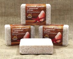 Брикет соляной для бани и сауны с Крымской розовой солью (1,3кг)