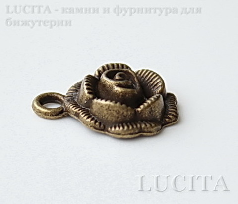 Подвеска "Розочка" 17х14 мм (цвет - античная бронза)