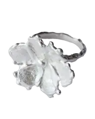 Кольцо Большой цветок, белый фианит / Big Stone Flower White