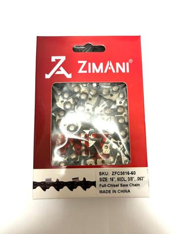 Цепь ZimAni  16''; 3/8 ; 1.6; 60 зв.