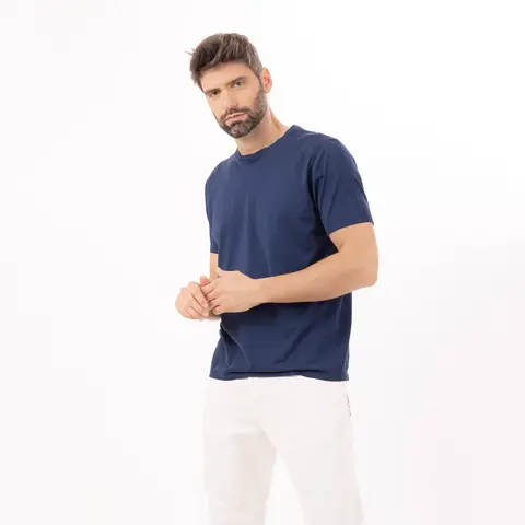 Футболка однотонная Bowery NYC Mako Jersey Mood Indigo