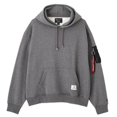 Толстовка Alpha Industries Utility Pocket Hoodie Relaxed Fit Medium Charcoal Heather (Серая)