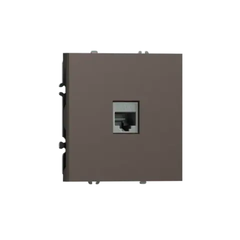 Компьютерная розетка одиночная RJ45 (cat.6/ClassE-8), мокко DONEL S08
