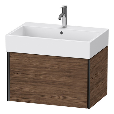 Duravit XViu XV42350B221 Тумба подвесная 397x684x454мм, для раковины #235070, 1 ящик, цвет: walnut dark/черный матовый