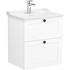 VitrA Root Classic 68848 Тумба 60 см с классической раковиной, 2 ящика, матовый белый фото