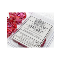 Chessex 10-D10 set Gemini Translucent Red-Violet/Gold