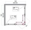 BelBagno Uno-195 UNO-195-A-2-90-P-CR Душевой уголок радиальный, ассиметричный, 90x90, цвет: хром