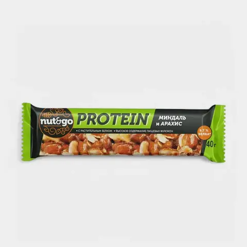 Батончик «Nut&Go» Protein миндаль и арахис, 36 г