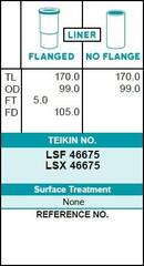 Гильза блока цилиндров TEIKIN LSX46675 (4шт/упак) не хонингованная