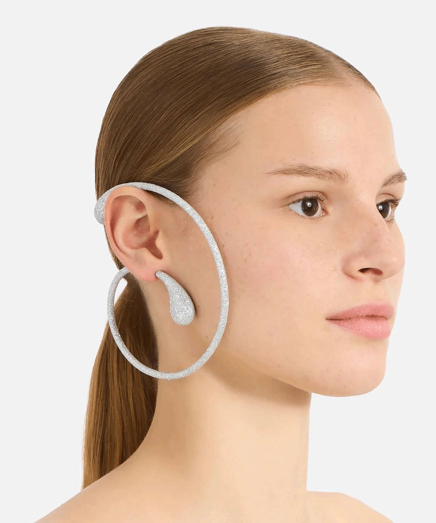 Моносерьга Pistil Mega Hoops Diamond Dust