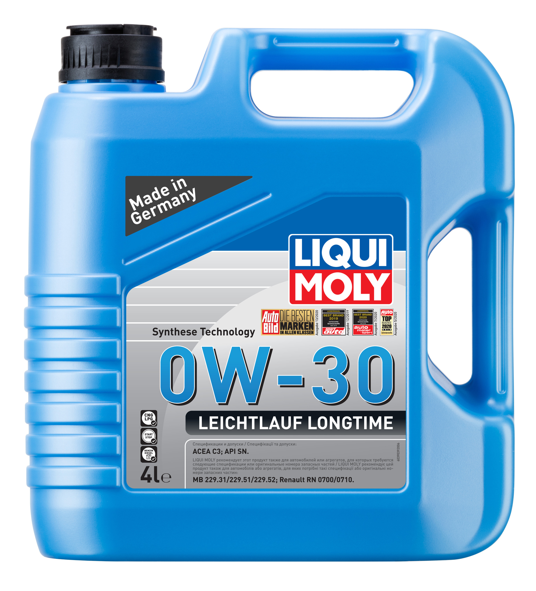 Моторное масло Liqui Moly Leichtlauf Longtime 0W30 hc-синтетическое 4л