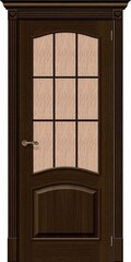 Дверь Вуд Классик-33 / Цвет Golden Oak / Стекло Bronze Gloria / Двери Браво