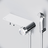 Am.Pm F0H85A800 X-Joy TouchReel. гигиенический набор со смесителем для душа с полкой. держателем туалетной