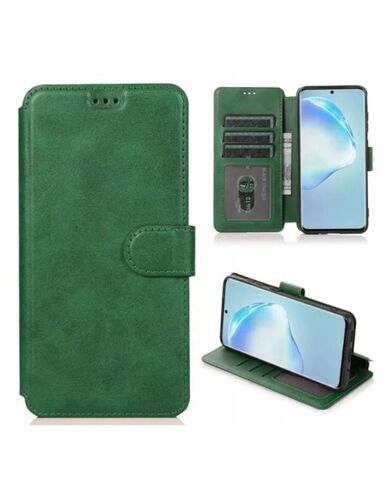 Чехол книжка для Samsung Galaxy S23 Plus кожаный зеленый с магнитной застежкой Чехолер