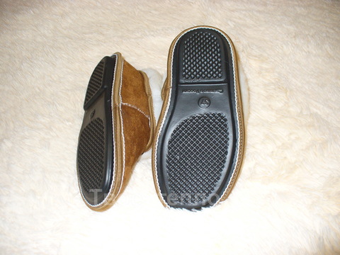Тапочки чуни из шерсти рыжие