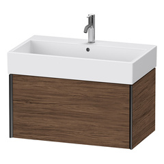 Duravit XViu XV42360B221 Тумба подвесная 397x784x454мм, для раковины #235080, 1 ящик, цвет: walnut dark/черный матовый фото