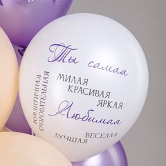 Шар БК 12''/30 см, С Днем рождения, Девушка-мечта, Ассорти, 1ст., 2цв., 5 дизайнов, 25 шт.
