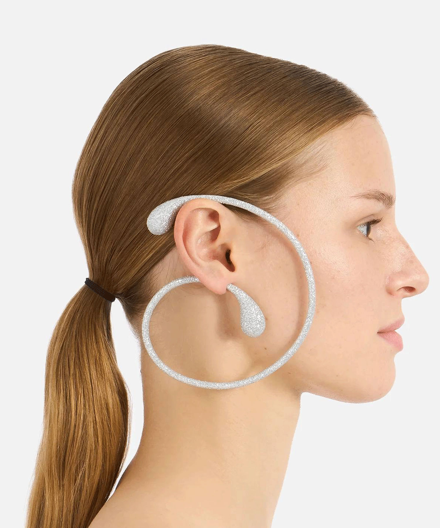 Моносерьга Pistil Mega Hoops Diamond Dust