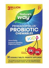 Nature's Way Primadophilus®, жевательные пробиотики, для детей от 2 лет, с вишнёвым вкусом, 3 млрд КОЕ, 30 жевательных таблеток