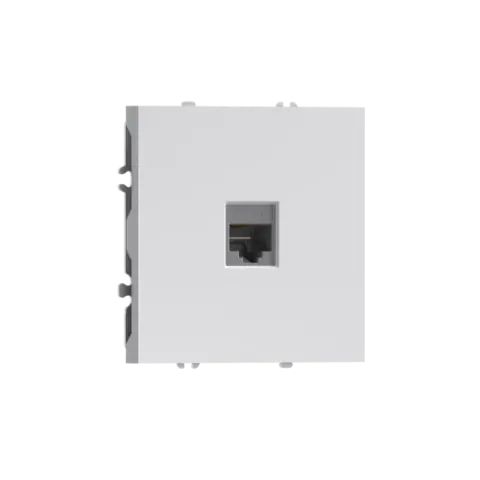 Компьютерная розетка одиночная RJ45 (cat.6/ClassE-8), матовый белый DONEL S08