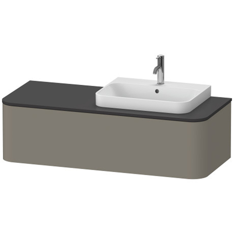 Duravit Happy D.2 Plus HP4942R9292 Тумба подвесная 354x1300x550мм 1 ящик, DX, цвет: stone grey satin matt