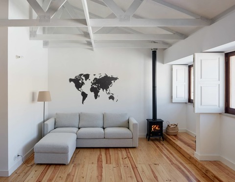 Карта мира Wall Decoration Black 130 x 78 cm
