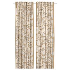 Комплект штор IKEA MAJSMOTT (МАЙСМОТТ), Бежевый с рисунком, 145x250 см, 2 шт
