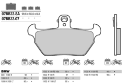 Колодки тормозные мото Brembo 07BB2207 (FDB2050P)