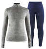 Craft Fuseknit Comfort комплект термобелья женский на молнии grey-navy - 1